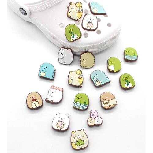 1pc Cute Cartoon Animal Shoe Charms Silicone shoe Button Decoration Accessories For Croc Jibz Garden Sandals Party Xmas Gifts
