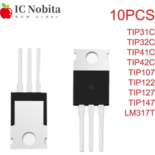 10PCS Transistor TIP31C TIP32C TIP41C TIP42C TIP107 TIP122 TIP127 TIP147 LM317T NPN PNP TO-220 New