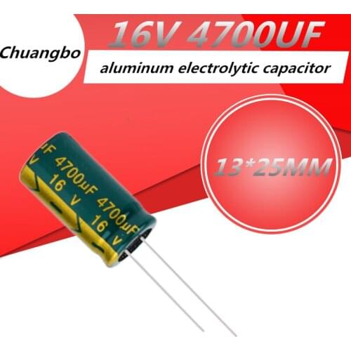 10pcs 16V 4700UF 13*25 Low ESR/Impedance high frequency aluminum electrolytic capacitor size 13*25MM 4700UF 16V