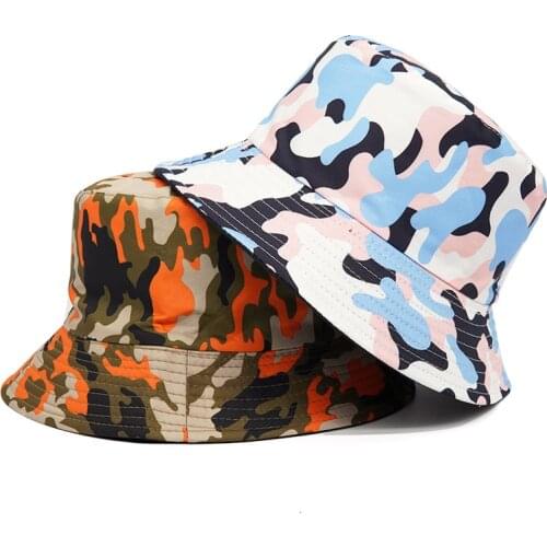 2021 Camouflage Men Women Fisherman Bucket Hat Caps Summer Autumn Panama Beach Fishing Hats