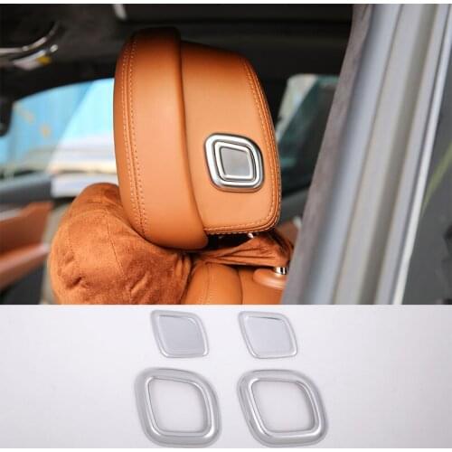 4 Pcs Head Pillow Decorate Cover Sequins Trim Sticker ABS Chrome For Maserati Levante For Quattroporte 2016 Car Accessories