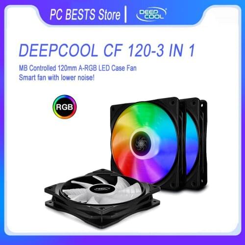 DEEPCOOL 3 in 1 CF120 120mm Computer case fans Addressable 5V/3PIN RGB CPU Quiet fan With controller