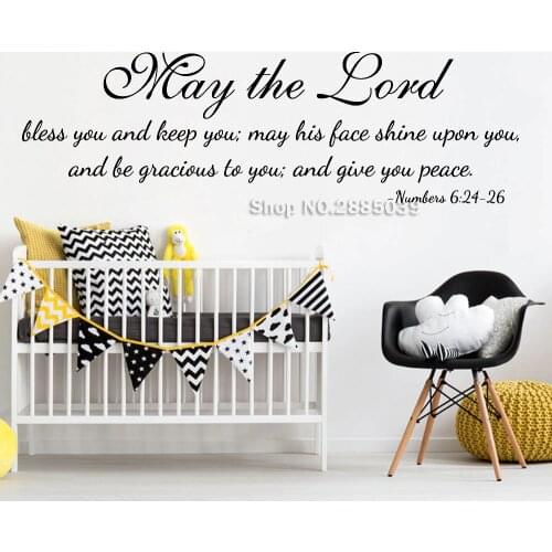 Numbers 6:24-26 Bible Verse Wall Stickers Vinyl Decal Quote- The Lord Bless you... Home Bible Decor Living Room Bedroom LC724