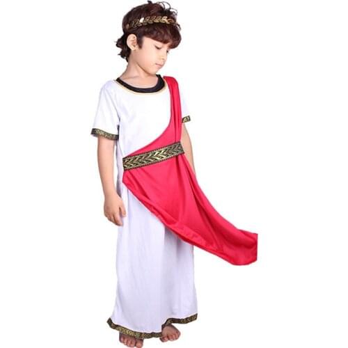 Children Greek Goddess Roman Prince Caesar Cosplay Fancy Party Halloween Party Athena Boys Costume