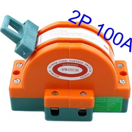 Double power supply switching switch 2P100A double-throwing switch for household use Two-wire Two-knife switch with