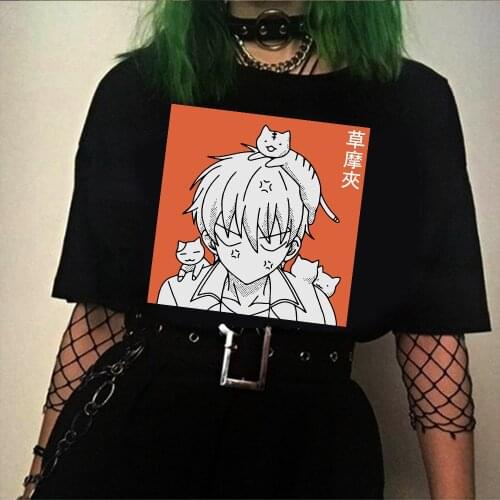 Anime Fruits Basket Tshirts Mens Hip Hop Kyo Sohma Fashion Funny Tee Shirts Summer Casual Men T-Shirt