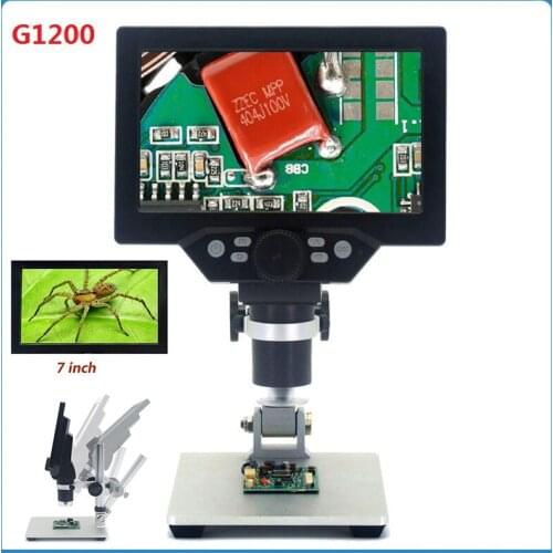 G1200 7 Inch Digital Microscope Soldering Electronic Motherboard Repair Magnifying Glass 1-1200X HD Video Microscope Camera