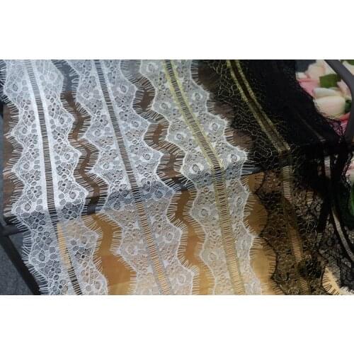 6meter Exquisite bilateral eyelashes gold thread lace accessories DIY clothing collar skirt stitching home fabric