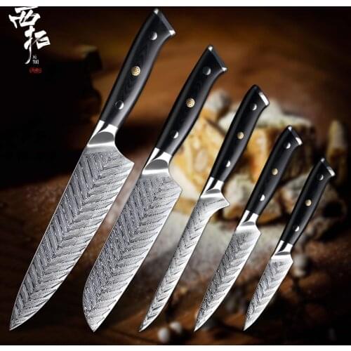 XITUO Chef Knife Set Damascus Chef Knife VG10 Professional Kitchen Knife Meat Knife Deboning Home Hotel Cooking Knife G10 Handle
