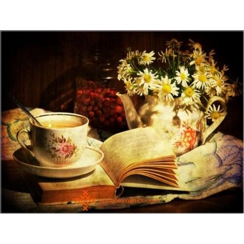 Embroidery Counted Cross Stitch Kits Needlework - Crafts 14 ct DMC DIY Arts Handmade Decor - Afternoon Tea 3