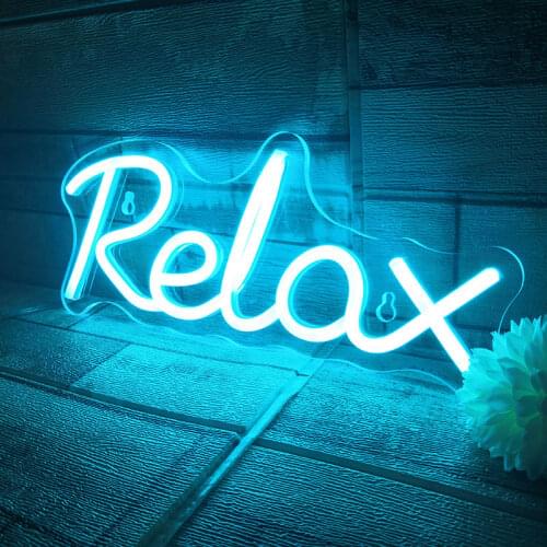'Relax' Neon Sign Decorative Letters Led Logo Wall Art Holiday Party Decor Bar Christmas Wedding Birthday
