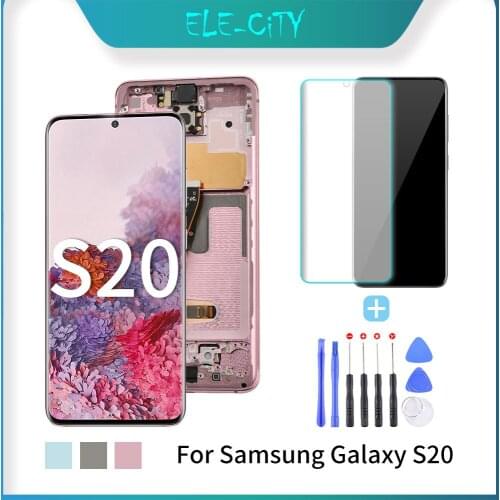 OEM Brand New 6.2'' For Samsung Galaxy S20 AMOLED Display Touch Screen Digital Assembly With Frame Replacement No Burn Shadows