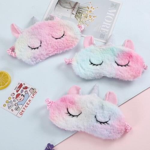 Plush Anime Sleeping Eye Mask Cute Kids Sleep Mask Cartoon 3D Eye Cover Eye Blindfold Travel Eye Band Shade Rest Eyepatch