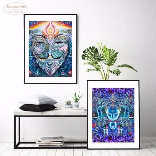 Psychedelic Face Acid lsd Canvas Art Print Painting Poster Wall Pictures For Living Room Decor Home Decoration No Frame