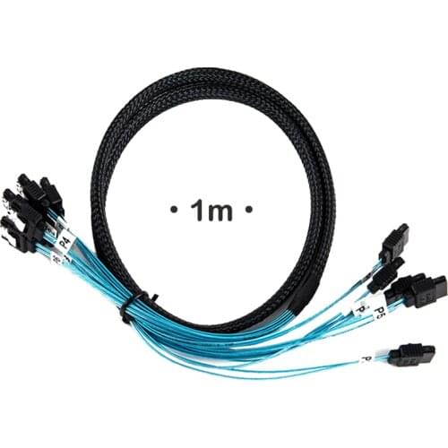Splitter Cable 6 SATA III 6Gbps Cable 7Pin Female Data Cable For Server 1m