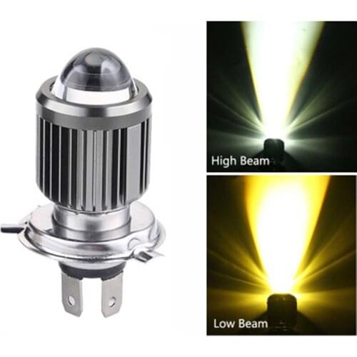 6000LM H4 LED Motorcycle Headlight Bulbs 6000K White High Beam 3000K Yellow LOW Beam Headlamp Fog Lights DC 9-32V