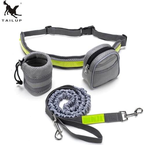 TAILUP Dog Hands Free Leash Walking Running Jogging Puppy Dog Leashes Lead Collars Adjustable Dog Lead Leash Reflective Bag