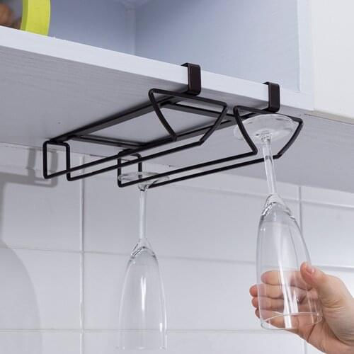 Under Cabinet Wine Rack Glasses Stoage Stemware Red Wine Glass Rack Holder for Bar Kitchen Wine Storage Rack Home Decoration
