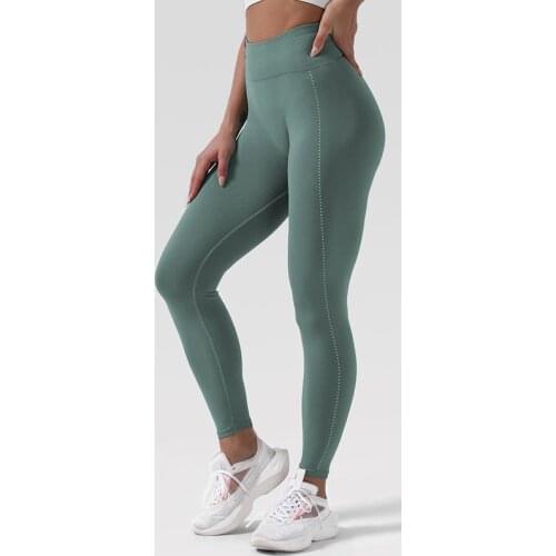 High Waist Leggings Solid Seamless Leggings Women Push Up Workout Gym Pants White Line Sporty Woman Legging
