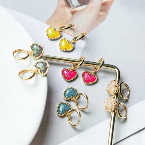 Fashion jewelry wedding earrings delicate heart earrings for women ladies metal golden piercing hoops earrings gifts