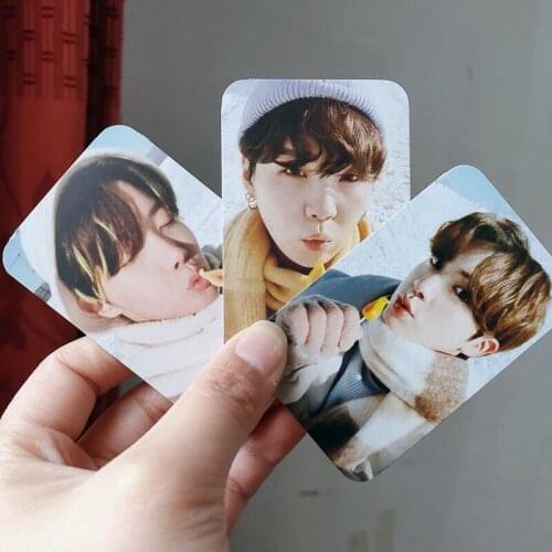 South Korean Groups K-POP Bangtan Boys Double Sided Cards 2021 Winter Package New Album LOMO Card Photocard Cards JUNGKOOK JIMIN