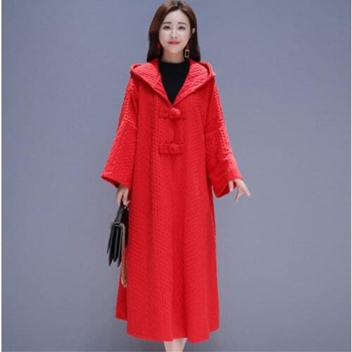 2021 Fall New Large Size Fashion Windbreaker Jacket Loose Temperament Hooded Cloak Cardigan Womens Long Overcoat aq1059