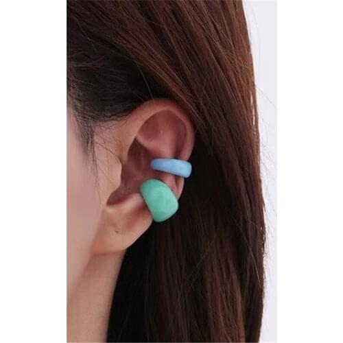 TIMEONLY Japanese Style Enamel Candy Color Clip Earring for Women Sweet Charms Earrings Minimalist Birthday Gifts Jewellery