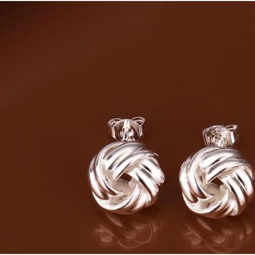 KN-E377 Wholesale Silver Color Earrings For Women Free Shipping Silver Fashion Jewelry Geometric Simple Earring