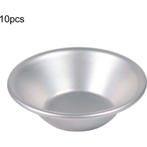 10pcs/Lot Egg Tarts Mold Round Aluminum Alloy Mould For Steamed Cupcake Rice Cakes Tartlets Small Baking Tools