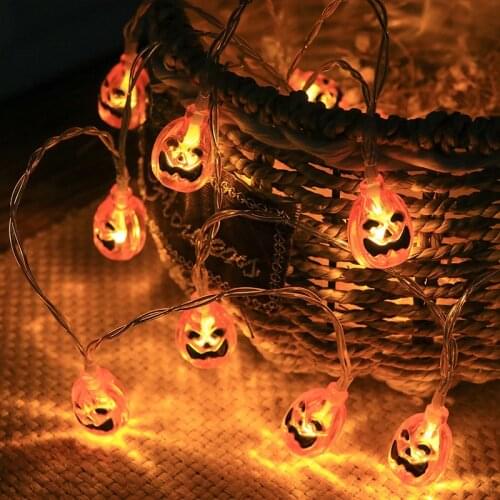 10 LED Halloween Pumpkin Spider Bat Skull String Light Lamp Home Garden Party Outdoor Halloween Decoration Lantern Light
