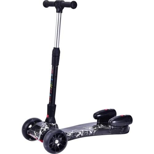 3 wheel kick scooter for kids with LED spraying jet Bluetooth music effect flash plus size wheel lean to steer foldable