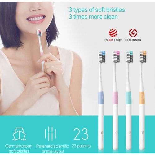 4Pcs DR·BEI Toothbrushes Eco-friendly Lightweight Hand-held Manual Tooth Cleaner Brushes for Holiday