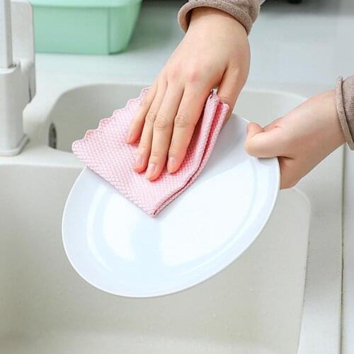 5pc Special Fish Scale Rag Glass Cleaning Leaving No Traces Housework Cleaning Kitchen Degreasing Car Wash Cloths Random Color