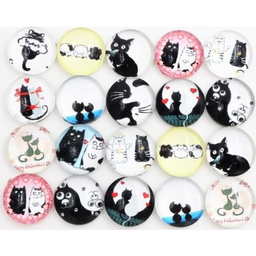 50pcs/Lot 12mm Photo Glass Cabochons Mixed Color Cabochons For Bracelet earrings necklace Bases Settings-C5-55