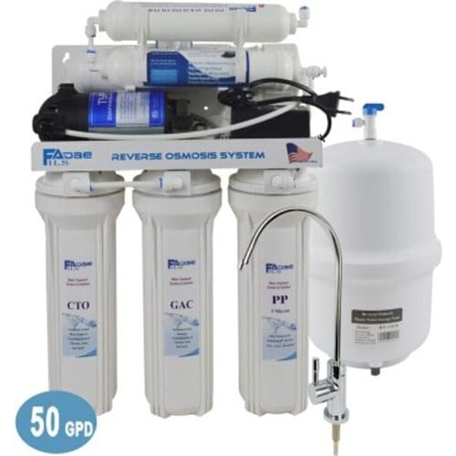 6-Stage Under-Sink 50G Reverse Osmosis Drinking Water Filtration System with Alkaline Filter after ph value of 8.00 - 9.5