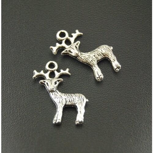 8pcs Silver Color Reindeer Elk Charm Pendants DIY Metal Bracelet Necklace Jewelry Findings A733