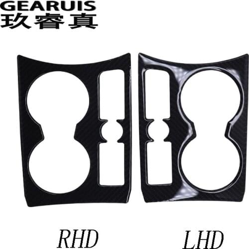 Car Interior Water Cup Holder Panel Decoration LHD RHD drive carbon fiber Cover Stickers Trim For Audi Q3 2013-17 Car Styling