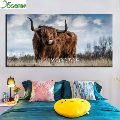Large 5D DIY Diamond Painting Full Rhinestone diamant embroidery Highland Cow Mosaic Decor Home Netherlands animal cattle YY1715