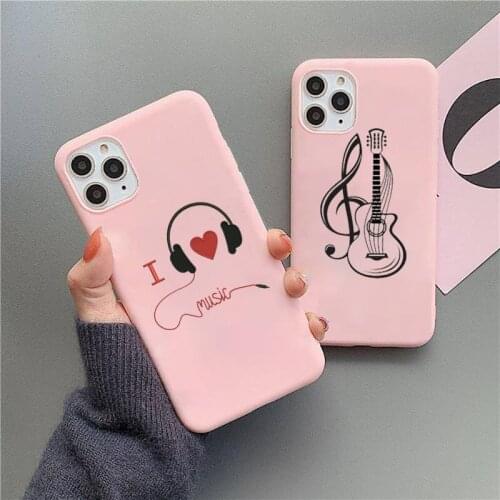 Violin guitar Music score Phone Case Candy Color for iPhone 6 6S 7 8 11 12 XS X SE 2020 XR mini pro Plus MAX mobile bags