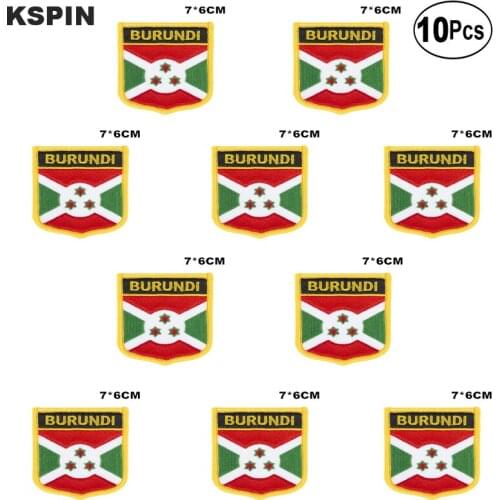 Burundi Flag Embroidery Patches Iron on Saw on Transfer patches Sewing Applications for Clothes in Home&Garden