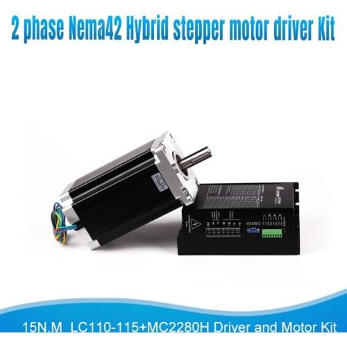 2ph Nema42 hybrid step stepper motor 115mm DSP Stepping driver Microstep Kit 15N.M 6A LC110-115+MC2280H high torque cnc Kit