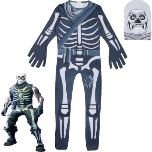 Horror Skull Trooper Costume Boys Girl Mummy Joker Cosplay Costumes Kids Halloween Christmas Performance Jumpsuit Clothes E42K79