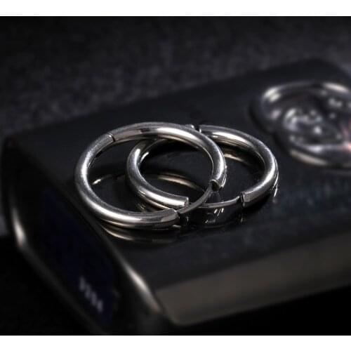 2 pcs Gold Stainless Steel Round Surgical Hoop Earrings Korean Cute 2.5mm thick Circle Ear Punk Jewelry; big hoop earrings