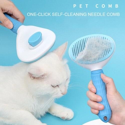 Pet Dog Cat Hair Removal Cleaner Needle Comb Cleaning Brush Comb Cats Brushes Durable Grooming Tool Homer Product Massage Supply