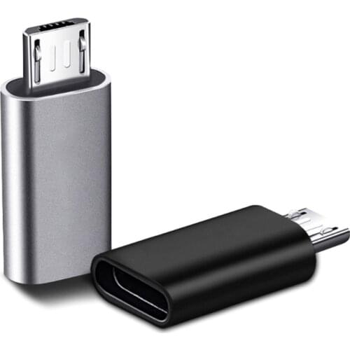 Metal Black/Silver Convenient Type C Adapter Compatible with Female to Micro Male Mobile Phone Adapter