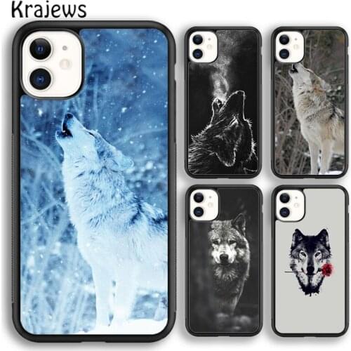 Krajews Animal The Wolf Howl soft Phone Case Cover For iPhone 5s SE 2020 6s 7 8 plus X XS XR 11 12 mini pro max coque Shell