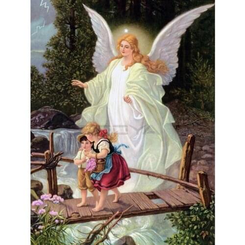 Carton Angel DIY 11CT Cross Stitch Embroidery Kits Needlework Craft Set Printed Canvas Cotton Thread Home Decoration Wholesale