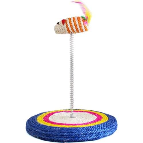 Cat Scratcher Set Mouse Cat Sisal Toy Cat Scratch Toy With Cat Teaser Wand Spring Kitten Catcher Teaser Wand Stick