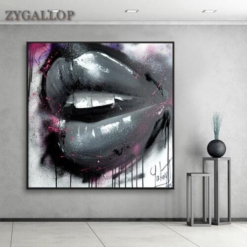 Sexy Lips Wall Art Canvas Painting Woman Lips Posters and Prints Bedroom Decor Wall Paintings Cuadros Pictures for Home Design