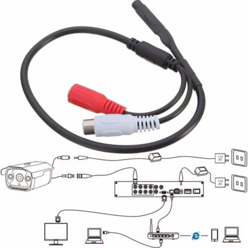 New 2017 arrival Sensitive Audio Pickup Mic Microphone Cable For CCTV Security Monitor DVR Camera